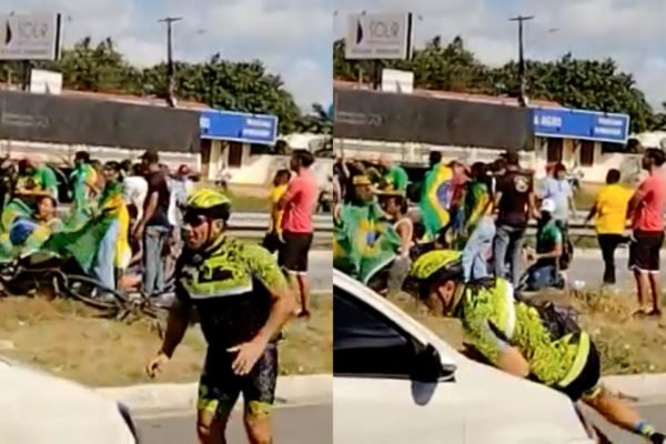 Bolsonarista finge atropelamento durante bloqueio de rodovia - Metrópoles