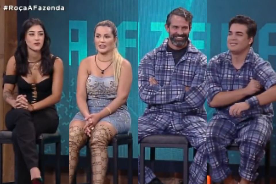 Bia Miranda, Deolane Bezerra, Iran Malfitano e Lucas Santos em A Fazenda 14 - Metrópoles
