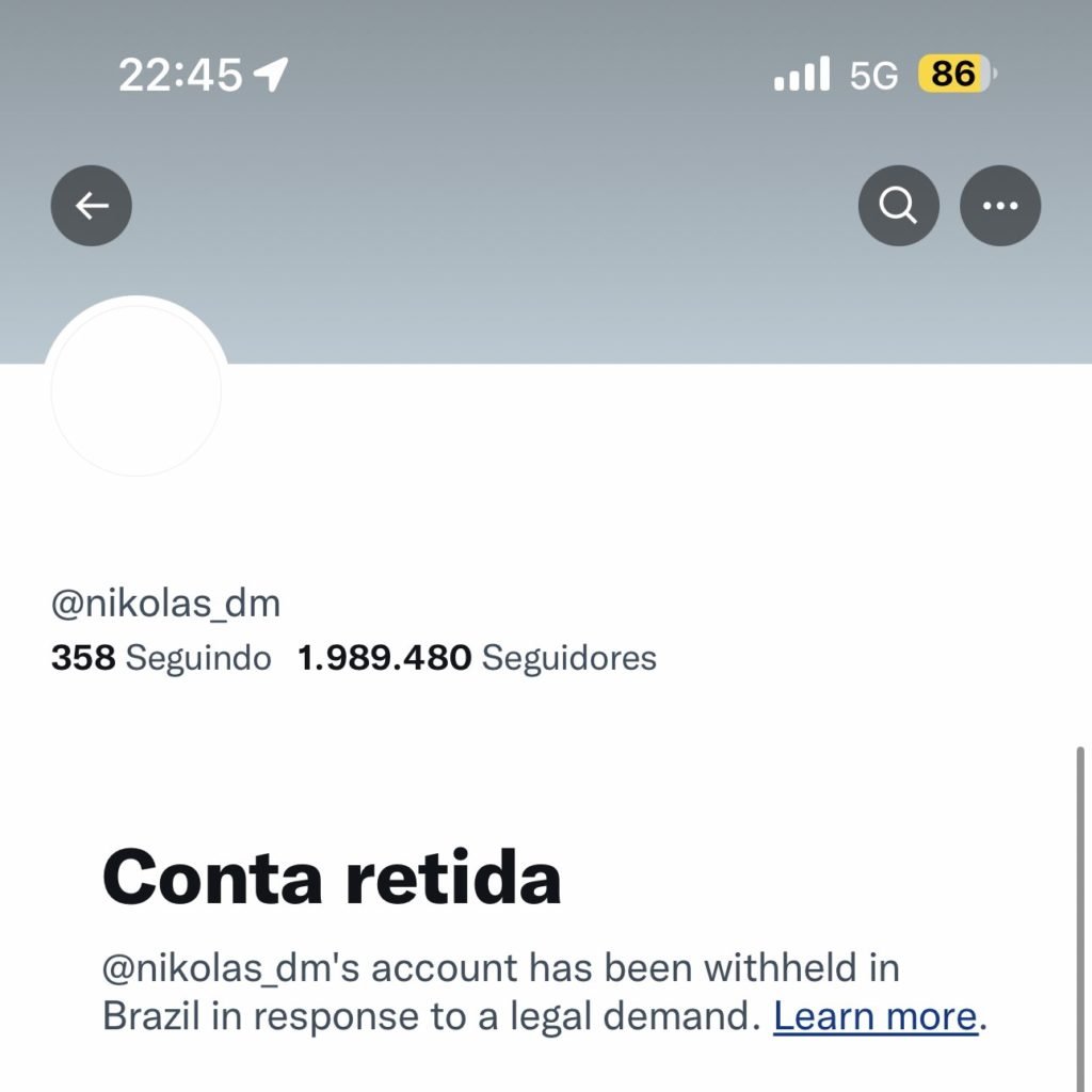 Conta de Nikolas Ferreira é retida
