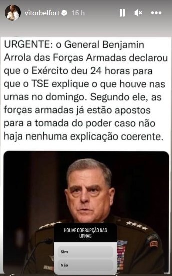 Vitor Belfort compartilha Fake News