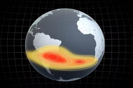 Mapa do Brasil onde há um escudoprotetor estudo pela Nasa