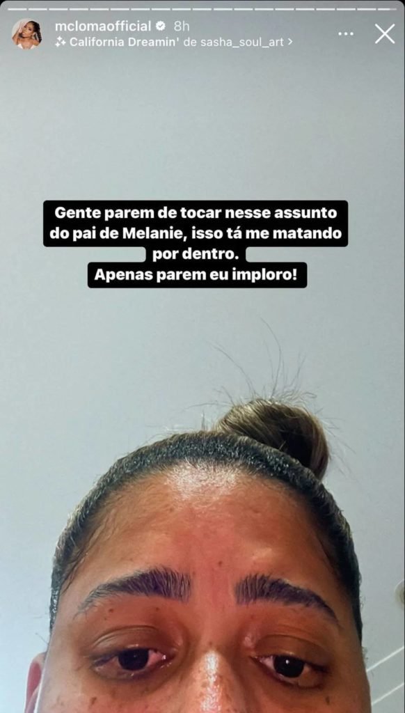 MC Loma chorando nos stories do Instagram e pedindo que 