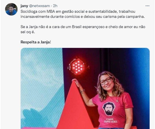 Web pede respeito para Janja esposa de Lula após fala de Eliane Catanhede na Globo News