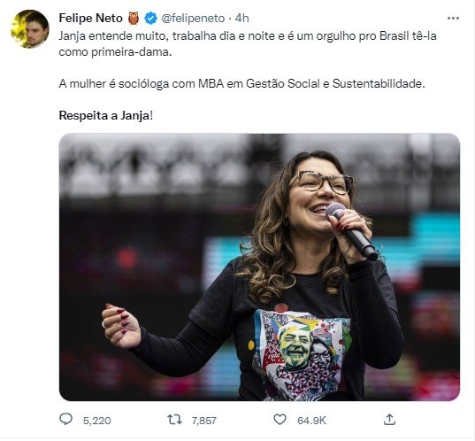 Jornalista é acusada de machismo depois de criticar Janja