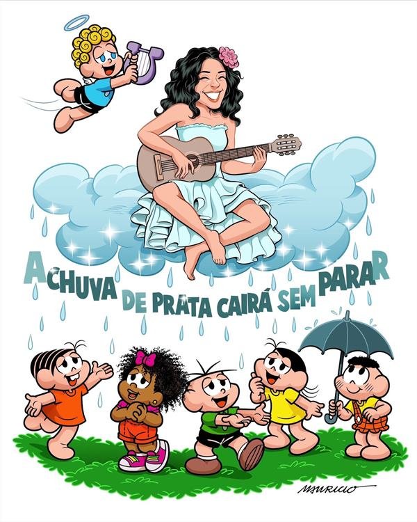 Homenagem da Turma da Mônica para Gal Costa citando Chuva de Prata