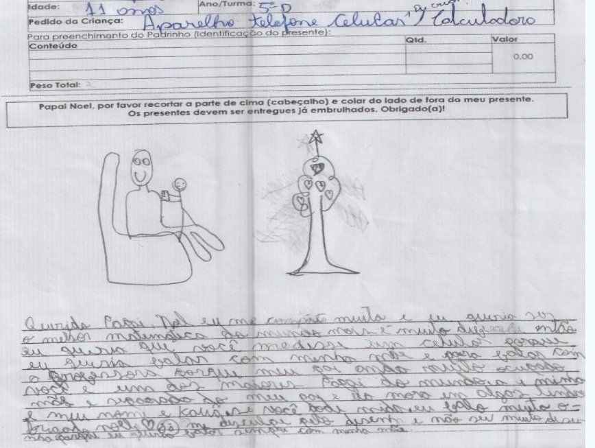 Cartinha com desenho