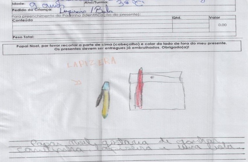 Cartinha com desenho