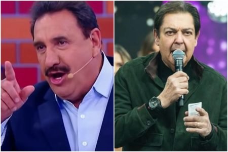 Montagem colorida de Ratinho e Faustão - Metrópoles