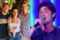 À esquerda, Tony Nogueira posa com Pedro Novaes e Alanis Guillen, protagonistas de Malhação - Toda Forma de Amar; à direita, Tony Nogueira canta no The Voice Brasil - Metrópoles