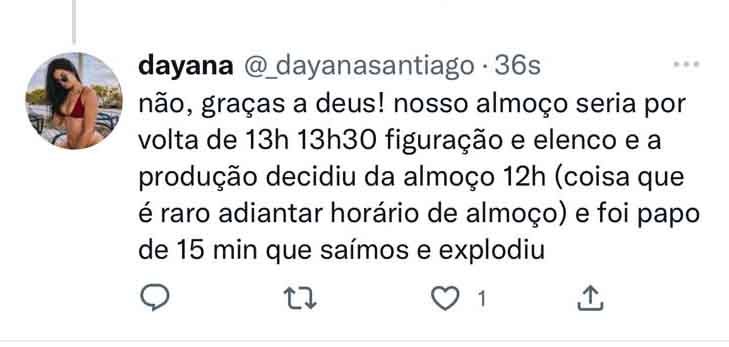 Funcionária da Globo relata detalhes de incêndio em cenário do Projac, na Globo do Rio de Janeiro em comentário do Twitter - Metrópoles