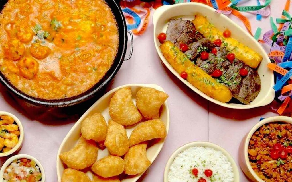 pratos de comida baiana do bar Baiano de Dois