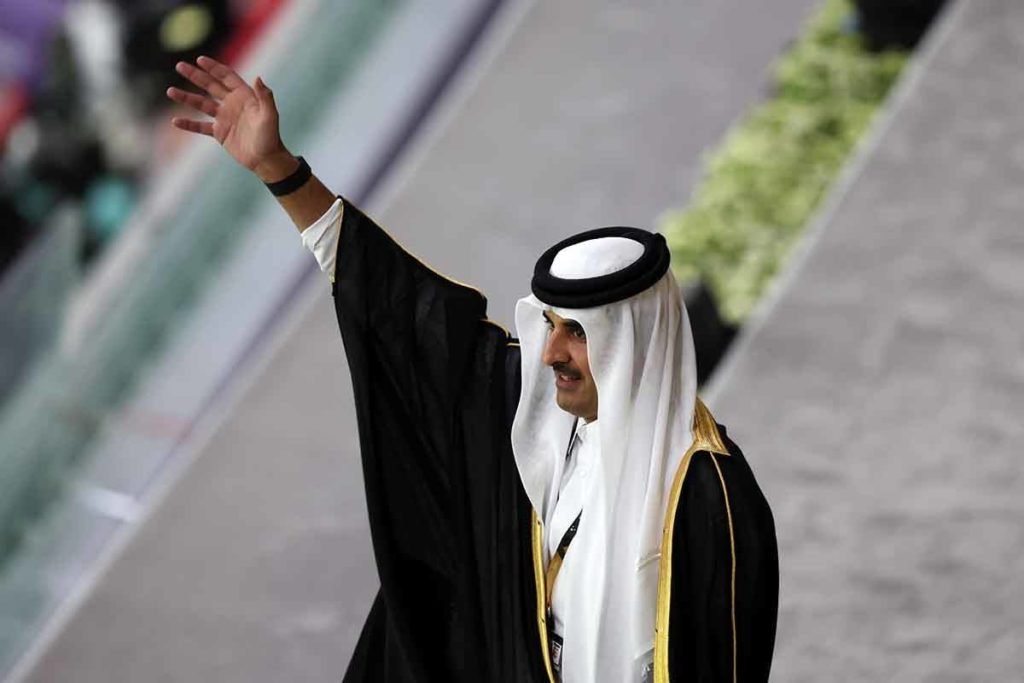 Emir do Catar, Tamim bin Hamad al-Thani, falou na cerimônia