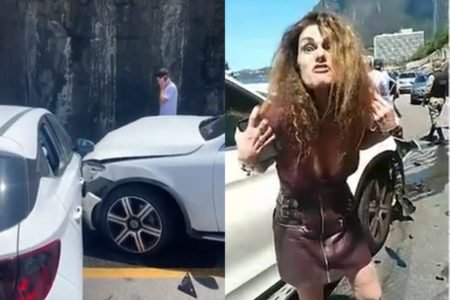 mulher embriagada causa acidente na avenida Niemeyer Rio de Janeiro