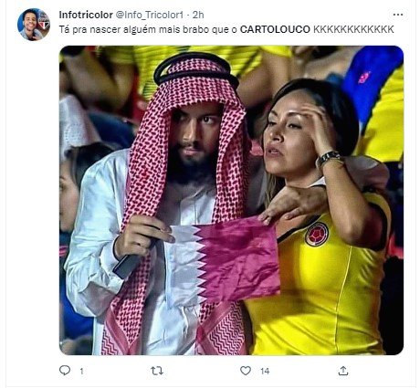 Cartolouco vestido de sheik no catar