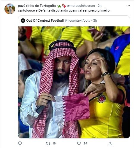 Cartolouco vestido de sheik no catar