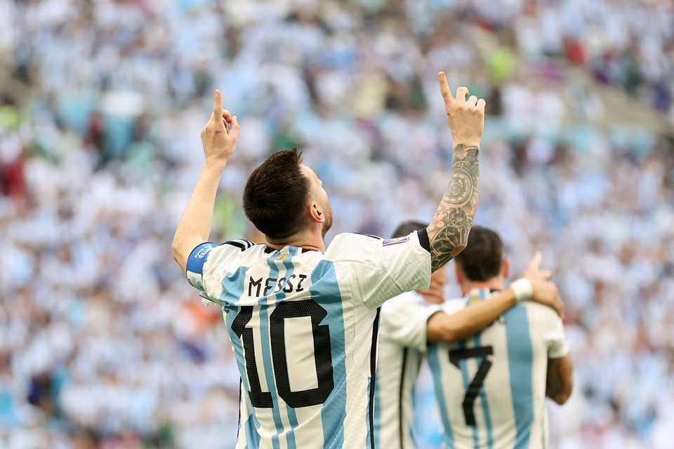 Messi comemora o seu primeiro gol na Copa do Mundo do Catar - Metrópoles