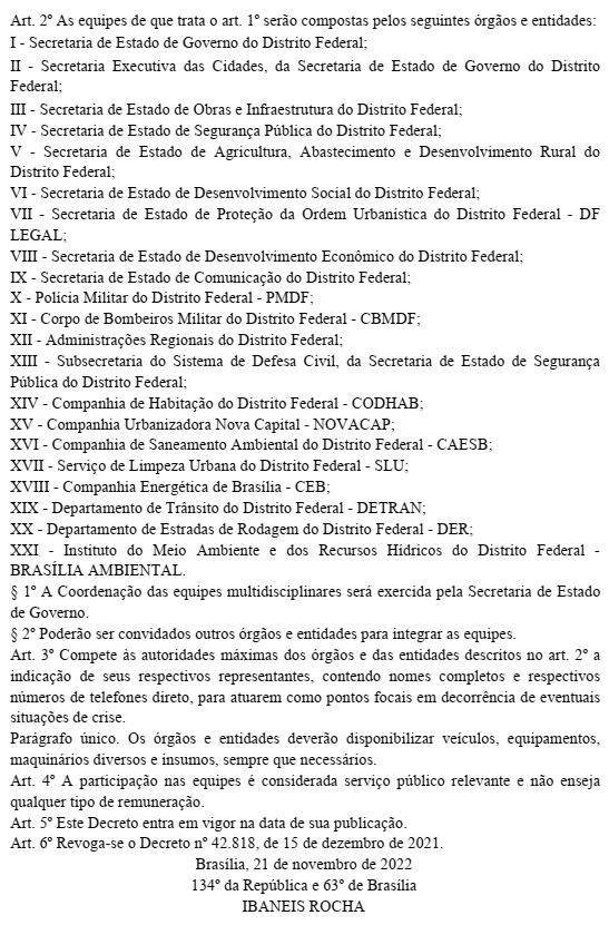 DecretoEquipe de atendimento chuva DODF 22.11.22