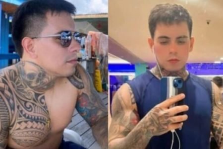 Homem branco e com tatuagens no corpopreso por agredir mulheres em Manaus - Metrópoles