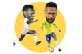 ilustração com fotos do pelé e do neymar