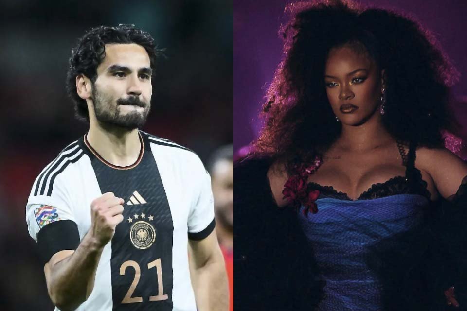 Gündogan, jogador da Alemanha, e Rihanna