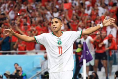Sabiri comemora o gol do Marrocos contra a Bélgica - Metrópoles