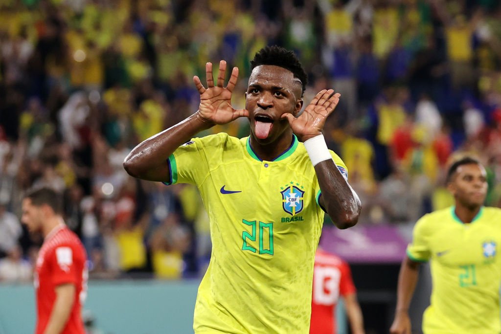 Vinícius Júnior celebra gol na Copa do Mundo do Catar - Metrópoles