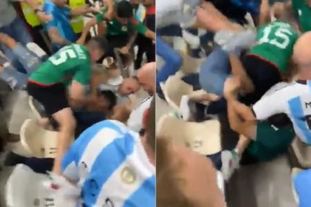 Argentinos e mexicanos brigam em jogo da Copa do Mundo - Metrópoles