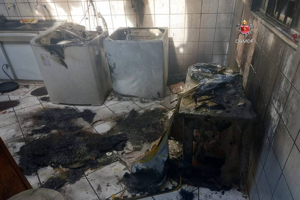 Incêndio em residência Santa Maria