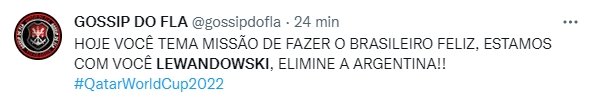 Prints do Twitter com apoio a Lewandowski - Metrópoles