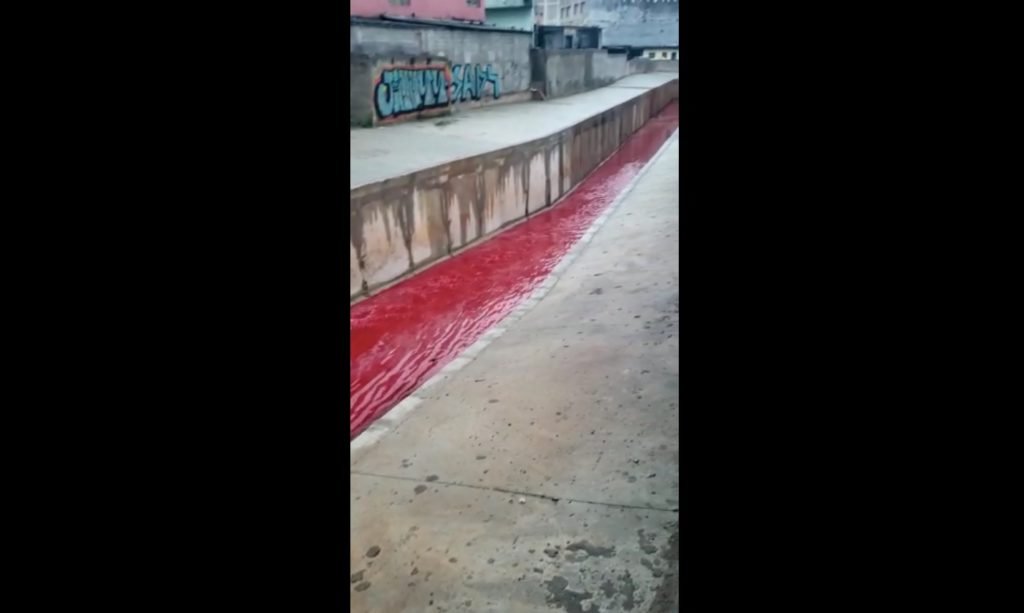 O córrego fica localizado na Rua Djalma Dutra, no centro da cidade