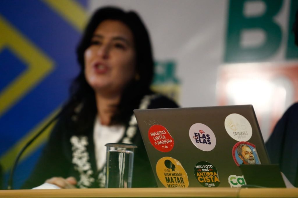 Simon Tebet durante coletiva GT de Desenvolvimento Social e Combate à Fome - metrópoles