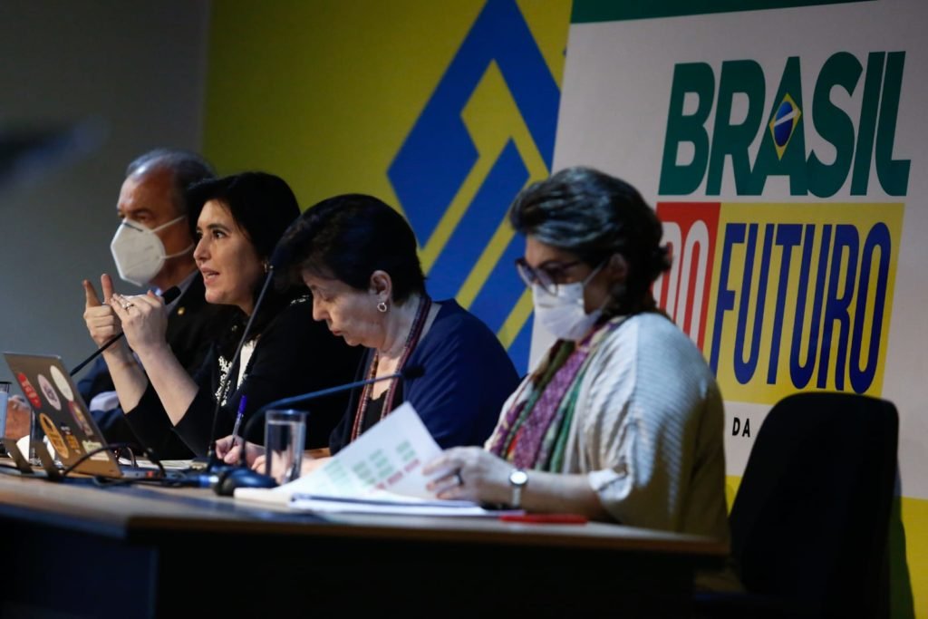 Aloizio Mercadante, Simone Tebet, Tereza Campello e Marcia Lopes participam da coletiva T de Desenvolvimento Social e Combate à Fome - metrópoles