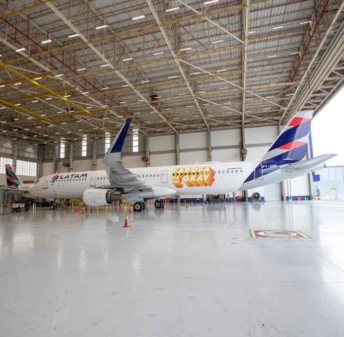 Foto colorida de avião fretado para Farofa da Gkay