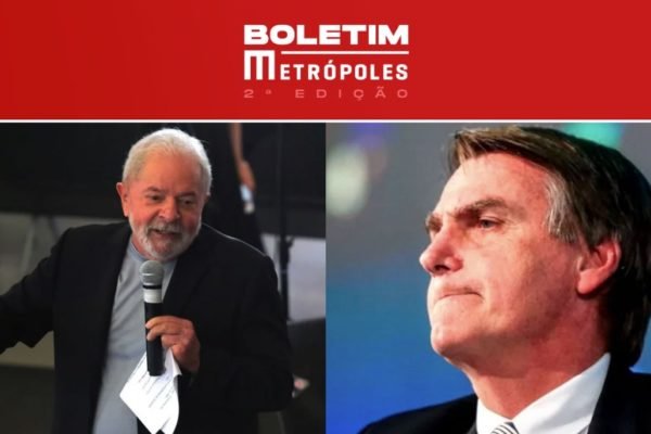 Imagem colorida de Lula e Jair Bolsonaro, destaques do Boletim Metrópoles de 8/12/2022