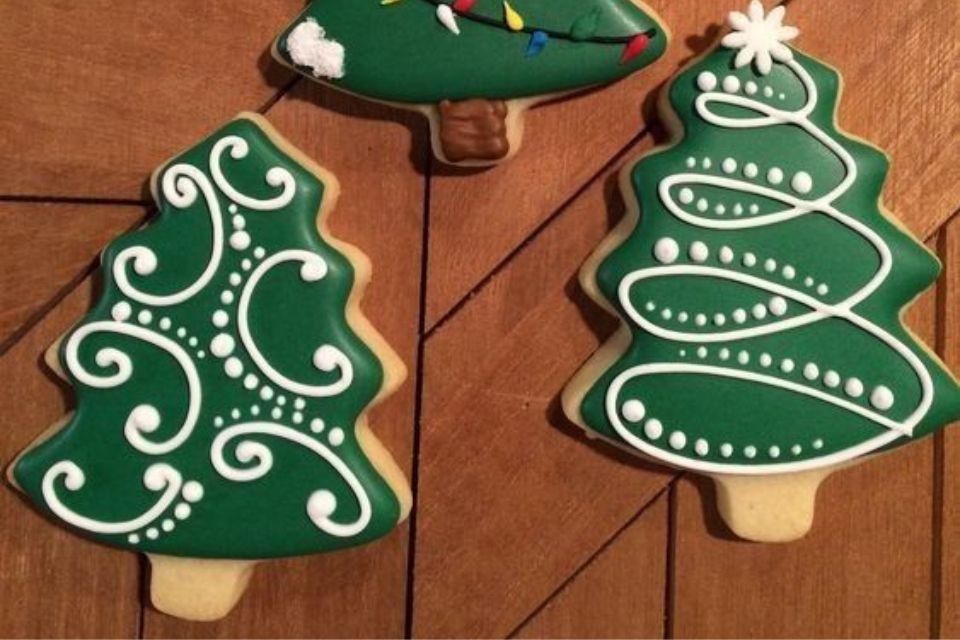 Biscoitos de natal em formato de arvore