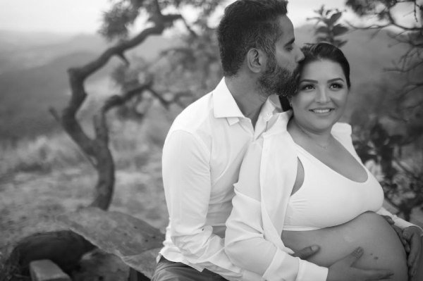 poliana e o marido hudson em ensaio de grávida