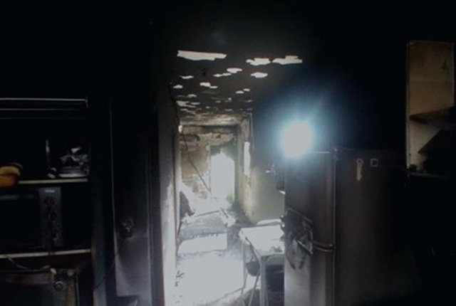 Imagem colorida de incêndio no Guará