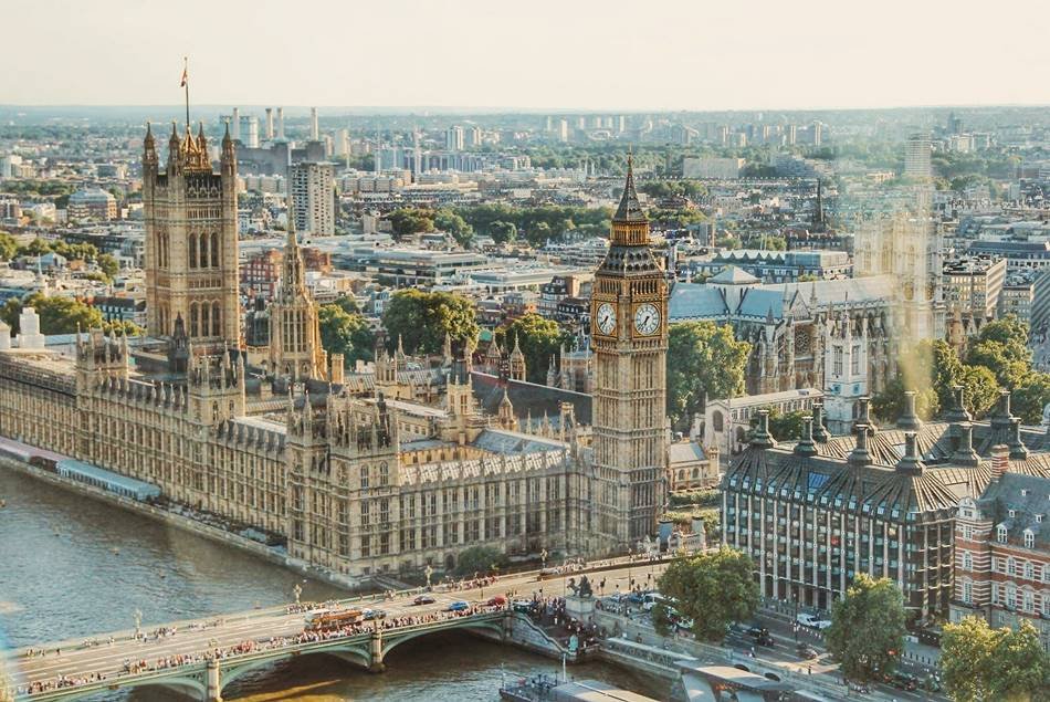 Foto coloridade da vista da cidade de Londres
