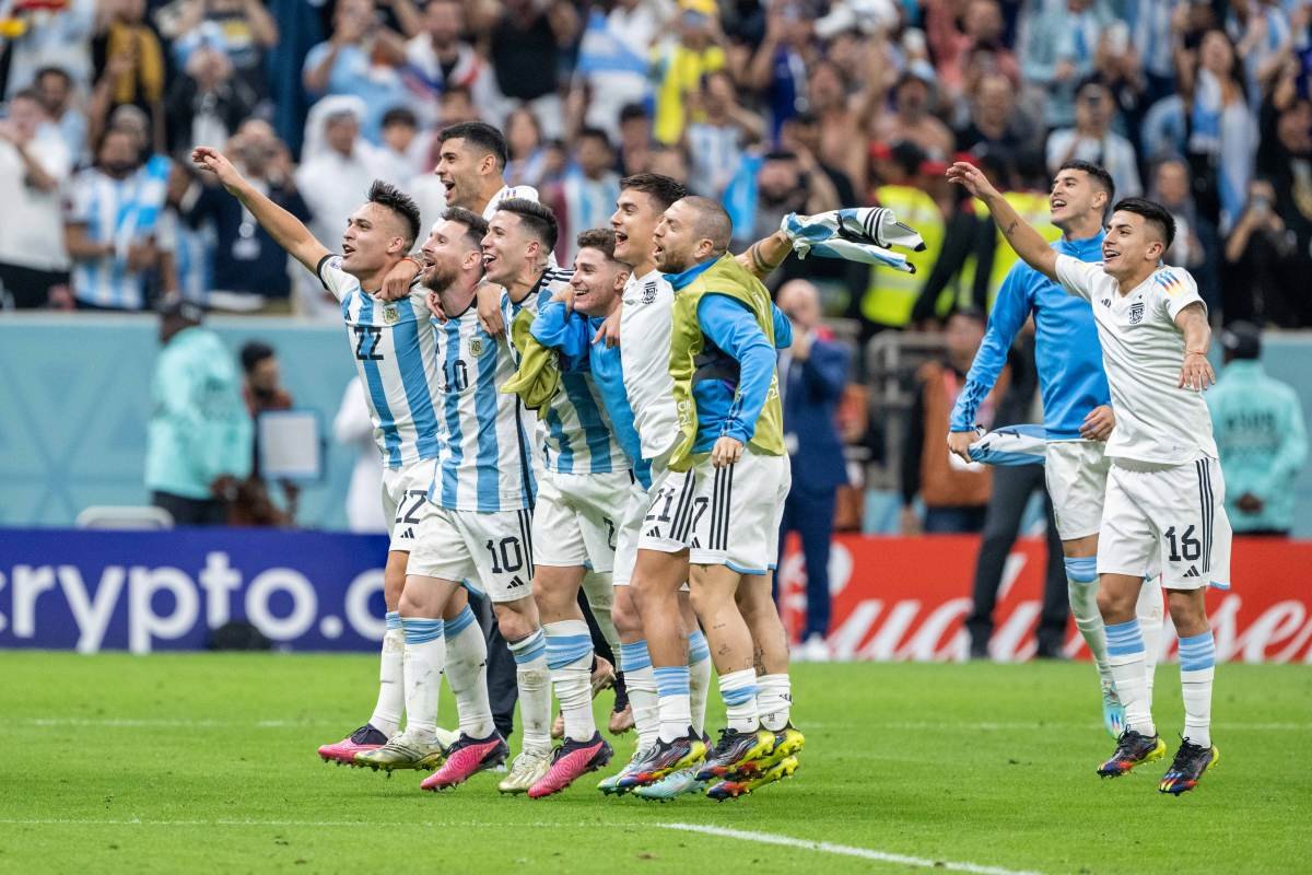 Seleção Argentina comemora vitória