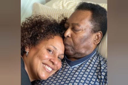 Kely Nascimento e o pai Pelé