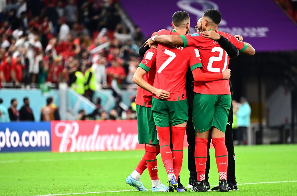 Marrocos comemora durante a Copa do Mundo