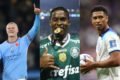 Montagem com fotos de Endrick, Bellingham e Haaland - Metrópoles