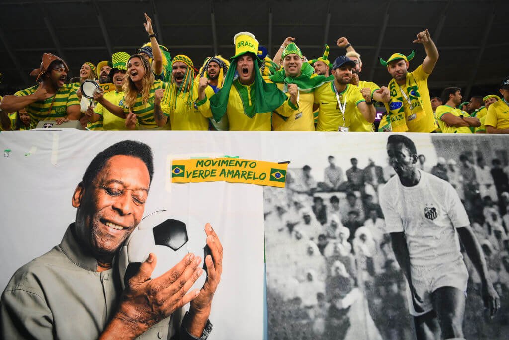 Torcedores do Brasil em jogo da Copa do Catar