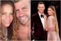 Montagem colorida de Gisele Bündchen e Tom Brady (à direita) e Shakira e Piqué (à esquerda) - Metrópoles