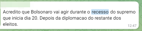 Convocação de bolsonaristas para ato contra posse de Lula