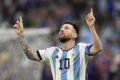 Lionel Messi, da Argentina, comemora após marcar o primeiro gol do time por meio de um pênalti durante a partida final da Copa do Mundo da FIFA Qatar 2022