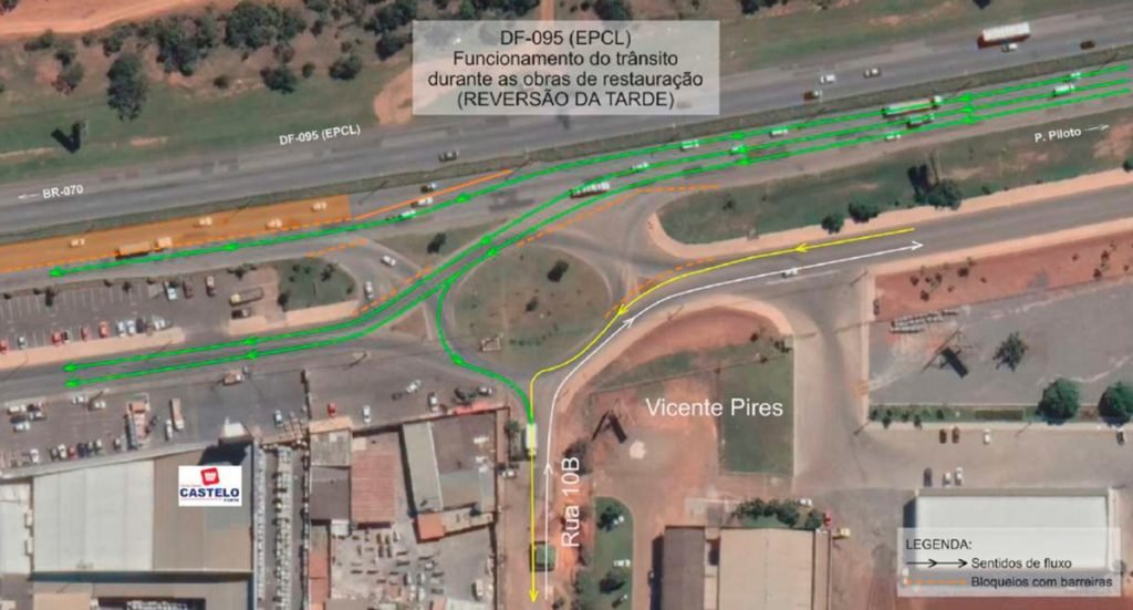 Mapas de satélite mostram como obras irão alterar trânsito na via Estrutural, no Distrito Federal
