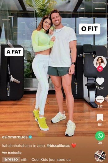 Print do TikTok da ex-BBB Eslovênia