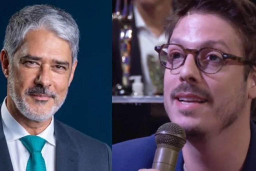 Montagem colorida de William Bonner (à esquerda) e Fábio Porchat (à direita) - Metrópoles