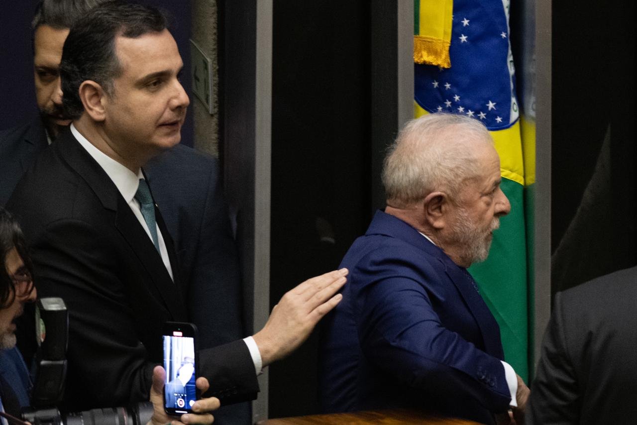 Rodrigo Pacheco (PSD-MG), presidente do Senado, e o presidente Lula (PT) - Metrópoles
